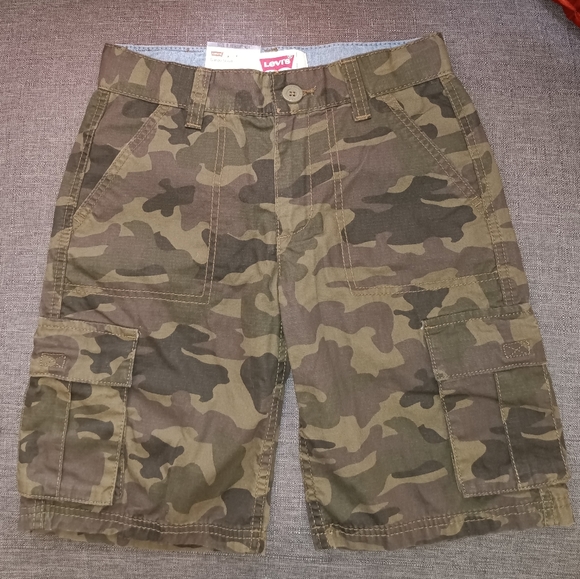 🆕 Levi's | Camouflage Relaxed Fit Cargo Shorts Boys Size 8 Waist 24 Adjustable - Picture 3 of 15